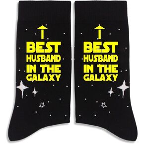 In The Galaxy Socks, Black Crew Socks for Men, Birthday Anniversary Christmas Gifts.