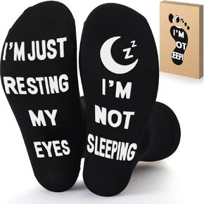 Fathers Day Dad Gifts from Wife Daughter Son, Im Not Sleeping Funny Socks, Birthday Gifts for Men Him Husband