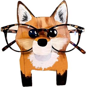 Wooden Spectacle Eye Glasses Holder, Cute Creative Animal Glasses Holder, Cute Handmade Wood Carved Animal Eyeglass Holder Display Stand, Christmas New Year Gift Home Office Desktop Decor (corgi)