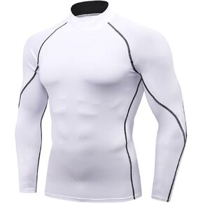 Men's Compression Shirts Long Sleeve Athletic Running Tops Football Turtle Neck Shirts Sport Baselayer Undershirt