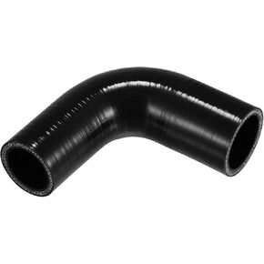 X AUTOHAUX 1 Pcs 32mm/1.26"-38mm/1.50" ID 90mm/3.54" Length 90 Degrees Black Car Silicone Hose Coolant Hose Universal