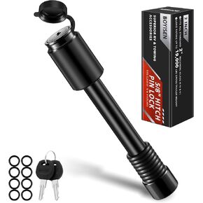 BOYISEN Trailer Hitch Pin - 5/8" Locking Receiver Hitch Pin for Class III/IV/V 3" Hitches, with O-Rings for RVs Trailer Truck Car Boat Bike, Weatherproof Anti-Theft (Pack of 1)