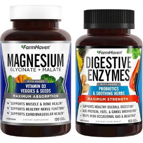 FarmHaven Digestive Enzymes with 18 Probiotics & Herbs Magnesium Glycinate & Malate Complex