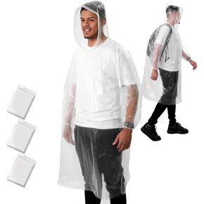 ANYOO Disposable Rain Poncho for Adults Waterproof Emergency Raincoat Lightweight Packable for Outdoor Events Hiking & Travel