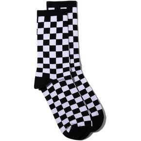 1PAIR FASHION HARAJUKU TRENDS SCHACHERBOARD SOCKS - جوارب التزلج على الجوارب للطباعة بالجنسين