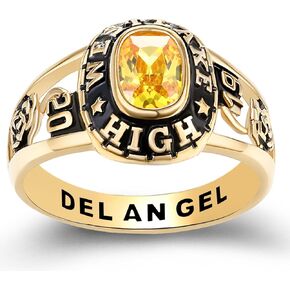 Ccjcinata Customized Sterling Silver high school ladies class rings for girls Collection Fully Personalized for women personalized Christmas Gifts Christmas present for daughter in Kuwait