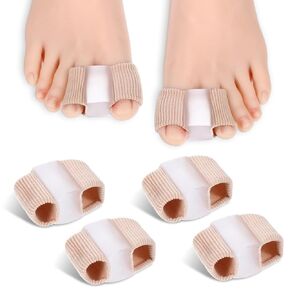 2PCS Gel Toe Separators Silicone Toe Spacers Fabric Lining Bunion Correctors Breathable Toe Straightener for Women Men Overlapping Toes Relieve Foot Pain