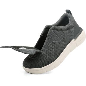 Diabetic Shoes Men Extra Wide Adjustable Width Slip On Walking Shoes with Arch Support for Swollen Feet Pain Relief (Gray, 11 X-Wide)