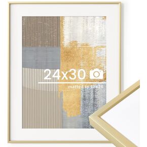 إطار ملصق معدني على مدار 24 × 36 بوصة - 24 × 36 إطارات صور الألومنيوم رقيقة مصحوبة للصور 20x30 ، والأعمال الفنية ، والطباعة ، واللغز - زجاجي عالي الوضوح - الشاشة العمودية والأفقية - الأجهزة المعلقة على خطاف الجدار - الذهب ، مجموعة من 1