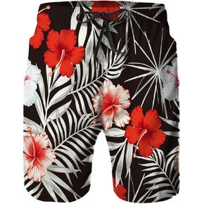 Mens Swim Trunks with Mesh Lining,Quick Dry Big Tall Board Shorts Swimsuit Beach Pants Swimwear Bathing Suits
