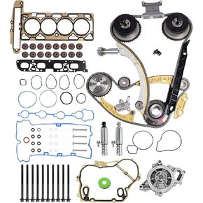 Timing Chain Kit Water Pump Head Gasket Set VCT Selenoid Actuator Gear for 2009-2017 GM Buick Equinox Malibu Terrain 2.2L 2.4L Ecotec 9-4201S HS26517PT