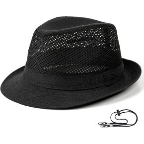 Lisianthus Men's Summer Fedora Hats - Breathable Short Brim Outdoor Hat