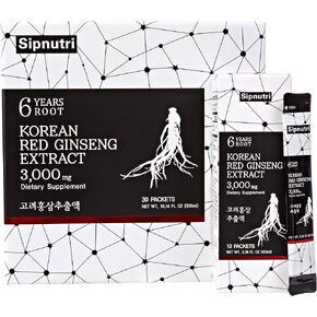 Korean Red Panax Ginseng Extract Liquid Drink, Made in Korea, All Natural 100% Pure Vegetarian Non-GMO Gluten Free, Supports Energy Vitality Mood and Immunity 10 ml x 30 Packets