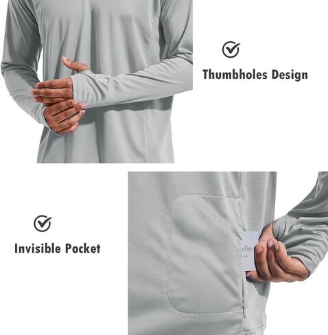 baleaf Men's Sun Protection Hoodie Shirt UPF 50+ Long Sleeve UV SPF T-Shirts with Mask Rash Guard Fishing Lightweight in Kuwait