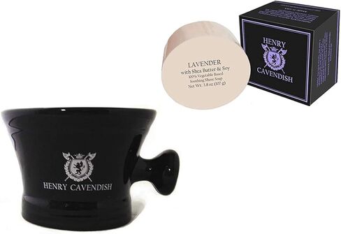Henry Cavendish Sexxy Shaving Kit with - Shaving Soap with Shea Butter & Coconut Oil. Long Lasting 3.8 oz Puck Refill, plus Gentleman's Ceramic Shaving Soap Bowl with Handle. in Kuwait