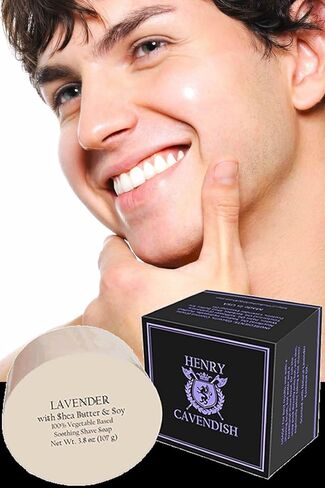 Henry Cavendish Sexxy Shaving Kit with - Shaving Soap with Shea Butter & Coconut Oil. Long Lasting 3.8 oz Puck Refill, plus Gentleman's Ceramic Shaving Soap Bowl with Handle. in Kuwait
