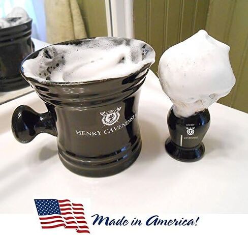 Henry Cavendish Sexxy Shaving Kit with - Shaving Soap with Shea Butter & Coconut Oil. Long Lasting 3.8 oz Puck Refill, plus Gentleman's Ceramic Shaving Soap Bowl with Handle. in Kuwait