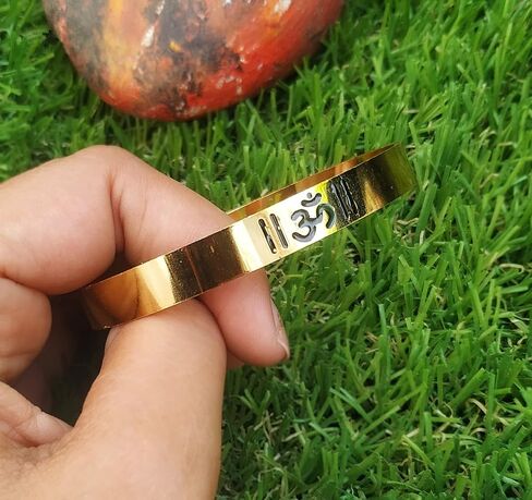 Wonder Care Rudraksha Shiv Trishul Damroo Kada for men, Lord Shiva Bahubali Cuff Boho Bracelet for men, boys | Religious Brass Kada | Free size (SILVER) Bracelet For Maha Shivratri in Kuwait