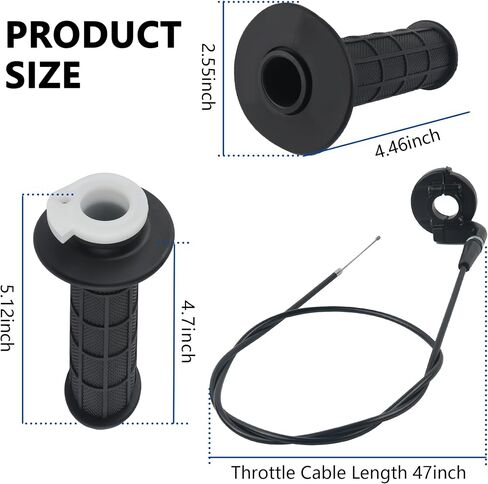 Mini Bike Throttle Cable Kit with 7/8" 22mm Dirt Bike Grips,Twist Throttle Compatible with Falcon 200 Mini Bike Motovox MBX10 MBX11 MBX12 Mini Bike Coleman CT200U CT200U-EX BT200X Mini Bike in Saudi Arabia