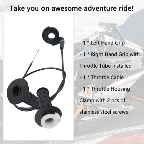 Mini Bike Throttle Cable Kit with 7/8" 22mm Dirt Bike Grips,Twist Throttle Compatible with Falcon 200 Mini Bike Motovox MBX10 MBX11 MBX12 Mini Bike Coleman CT200U CT200U-EX BT200X Mini Bike in Saudi Arabia