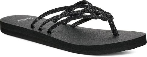 Sanuk Yoga Sandy II Sparkle | الوجه يتخبط للنساء | صندل اليوغا للنساء | صندل الشاطئ النسائي | ذاكرة الرغوة سرير القدم in Kuwait