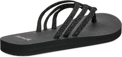 Sanuk Yoga Sandy II Sparkle | الوجه يتخبط للنساء | صندل اليوغا للنساء | صندل الشاطئ النسائي | ذاكرة الرغوة سرير القدم in Kuwait