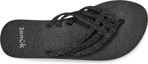 Sanuk Yoga Sandy II Sparkle | الوجه يتخبط للنساء | صندل اليوغا للنساء | صندل الشاطئ النسائي | ذاكرة الرغوة سرير القدم in Kuwait
