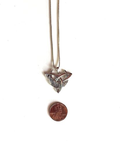 Jewelry Trends Sterling Silver Celtic Triquetra Moon Goddess Trinity Knot Pendant Necklace 18" in Saudi Arabia