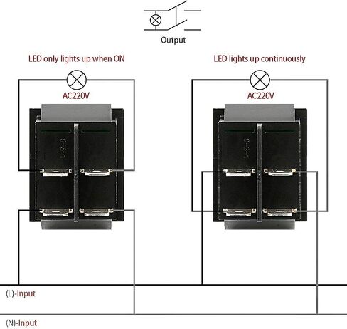Baomain Red Light DPST ON/Off Snap in Boat Rocker Switch 4 Pin 16A/250V UL TUV List 1 Pack in Saudi Arabia