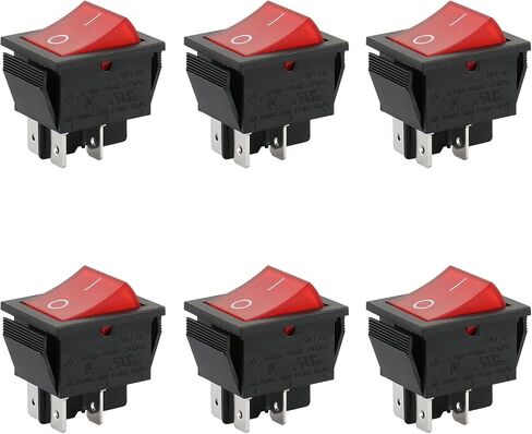 Baomain Red Light DPST ON/Off Snap in Boat Rocker Switch 4 Pin 16A/250V UL TUV List 1 Pack in Saudi Arabia