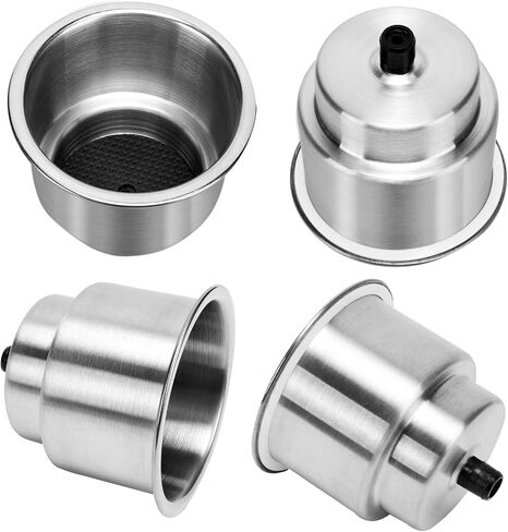 Amarine Made 4pcs Stainless Steel Cup Drink Holder with Drain for Marine Boat RV Camper in Saudi Arabia