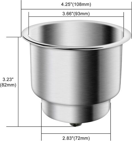 Amarine Made 4pcs Stainless Steel Cup Drink Holder with Drain for Marine Boat RV Camper in Saudi Arabia