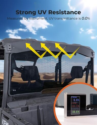 KEMIMOTO Dark Tinted Rear Windshield Compatible with Can-Am Defender & Defender Max HD5/HD8/HD9/HD10 2016-2024, Sun Protection&UV-Proof Rear Window, Polycarbonate Windscreen in Saudi Arabia