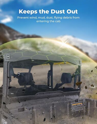 KEMIMOTO Dark Tinted Rear Windshield Compatible with Can-Am Defender & Defender Max HD5/HD8/HD9/HD10 2016-2024, Sun Protection&UV-Proof Rear Window, Polycarbonate Windscreen in Saudi Arabia