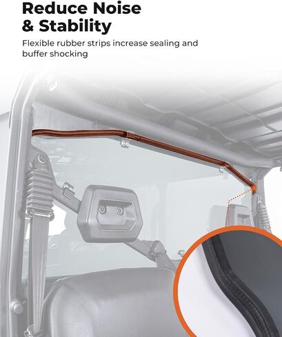 KEMIMOTO Dark Tinted Rear Windshield Compatible with Can-Am Defender & Defender Max HD5/HD8/HD9/HD10 2016-2024, Sun Protection&UV-Proof Rear Window, Polycarbonate Windscreen in Saudi Arabia