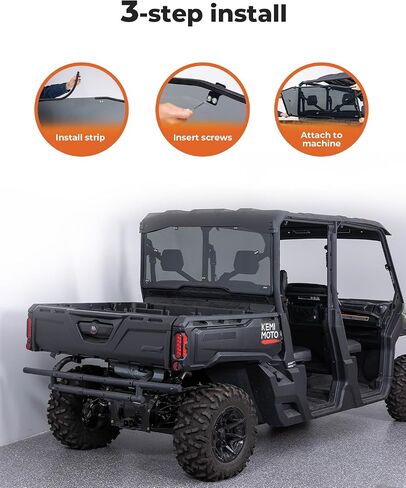 KEMIMOTO Dark Tinted Rear Windshield Compatible with Can-Am Defender & Defender Max HD5/HD8/HD9/HD10 2016-2024, Sun Protection&UV-Proof Rear Window, Polycarbonate Windscreen in Saudi Arabia