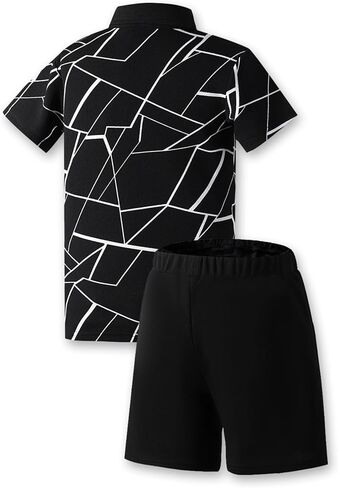 Kids Clothes Summer Outfits Boys Fashion Short Sleeve Polo Shirt Shorts Sets Casual Outfits 7-15 Years in Saudi Arabia