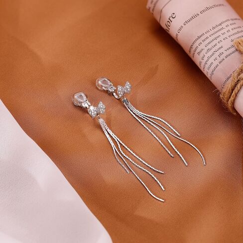 مقطع على أقراط للنساء الفضة الأبعاد يتجهيس النساء عتيقة Boho بيان الفراشة الذهب Dangle Drop Jewelry in Kuwait
