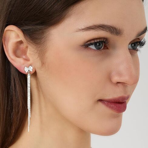 مقطع على أقراط للنساء الفضة الأبعاد يتجهيس النساء عتيقة Boho بيان الفراشة الذهب Dangle Drop Jewelry in Kuwait