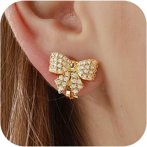 Clip On Earrings for Women Silver Dangle Earrings Sets Women Vintage Trendy Boho Statement Butterfly Gold Dangle Drop Jewelry in Saudi Arabia