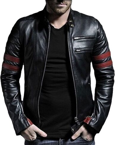 Genuine Leather Bomber Biker Excelled Mens Classic Open Bottom Motorcycle Jacket |Star Lord Motorcycle Riding Zipper Jacket in Saudi Arabia