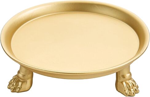 khtumeware 1 Pack 100% Solid Satin Brass Clawfoot Candle Dish - Pedestal Dish - Candle Holder - Jewelry Holder - Perfect for Wax Candles, Rings, and Trinkets in Saudi Arabia