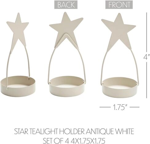 Star Tealight Holder Barn Red Set of 4 4x1.75x1.75 in Saudi Arabia