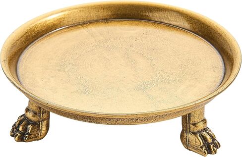 khtumeware 1 Pack 100% Solid Satin Brass Clawfoot Candle Dish - Pedestal Dish - Candle Holder - Jewelry Holder - Perfect for Wax Candles, Rings, and Trinkets in Saudi Arabia
