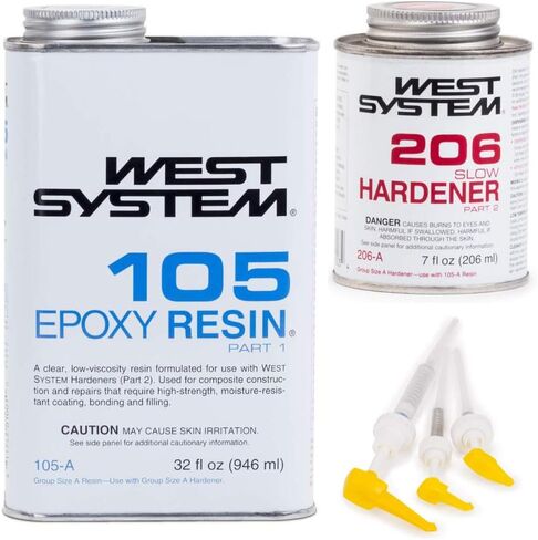 حزمة West System 105A Epoxy الراتنج (32 أونصة سائلة) مع مقوي إيبوكسي بطيء 206A (7 أونصة سائلة). تتضمن أيضًا مضخة واحدة من الراتنج ومضخة واحدة للتصلب. in Saudi Arabia