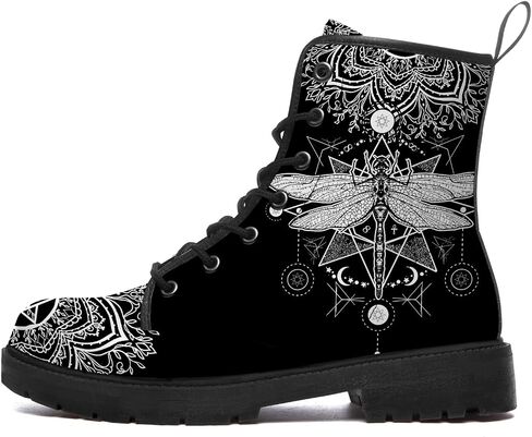 Dog Boots Womens Mens Combat Boots Waterproof Boot Round Toe Low Heel Lace Up Work Ankle Booties Gifts for Women Men in Kuwait