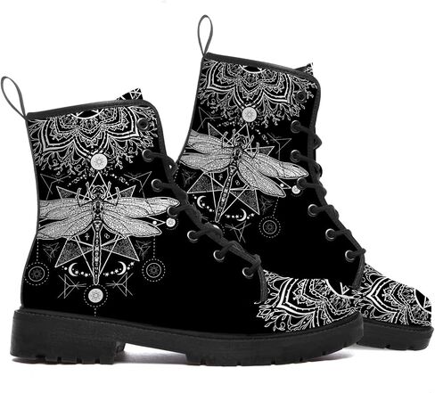 Dog Boots Womens Mens Combat Boots Waterproof Boot Round Toe Low Heel Lace Up Work Ankle Booties Gifts for Women Men in Kuwait
