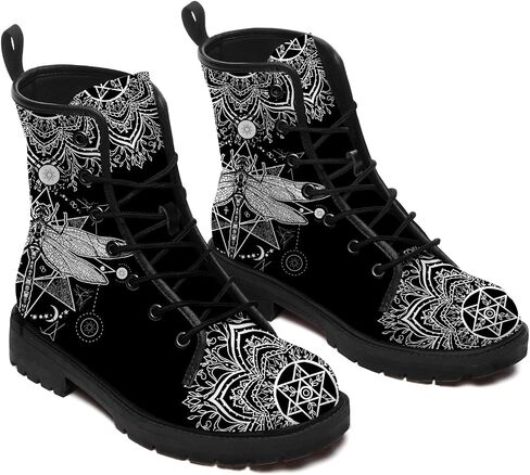 Dog Boots Womens Mens Combat Boots Waterproof Boot Round Toe Low Heel Lace Up Work Ankle Booties Gifts for Women Men in Kuwait