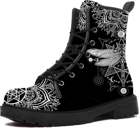 Dog Boots Womens Mens Combat Boots Waterproof Boot Round Toe Low Heel Lace Up Work Ankle Booties Gifts for Women Men in Kuwait