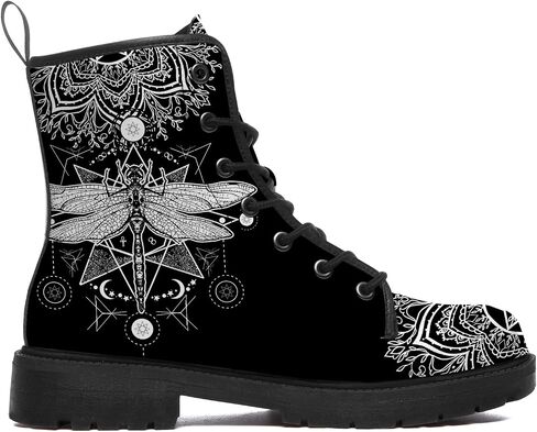 Dog Boots Womens Mens Combat Boots Waterproof Boot Round Toe Low Heel Lace Up Work Ankle Booties Gifts for Women Men in Kuwait